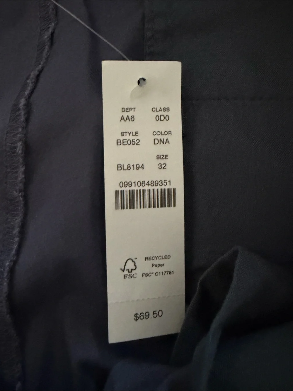 J.Crew Men’s 9” Stretch Chino Shorts Blue Gray Size 32 NWT Classic Flat Front